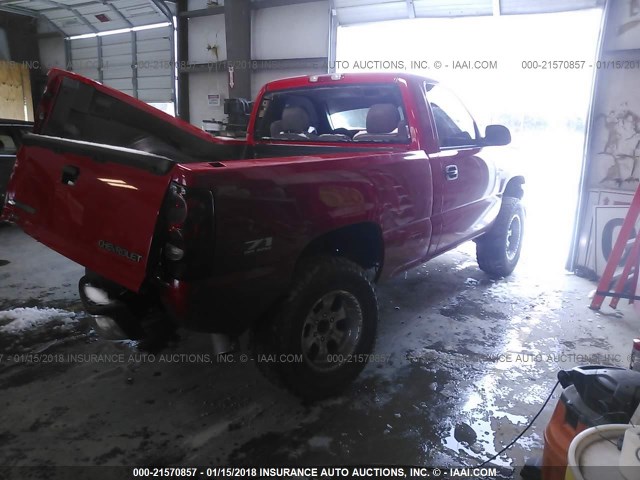 1GCEK14T35Z104379 - 2005 CHEVROLET SILVERADO K1500 RED photo 4