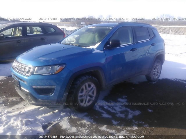 3C4NJDABXHT642010 - 2017 JEEP COMPASS SPORT BLUE photo 2