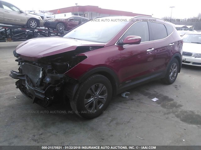 5XYZU3LB5EG148320 - 2014 HYUNDAI SANTA FE SPORT  BURGUNDY photo 2