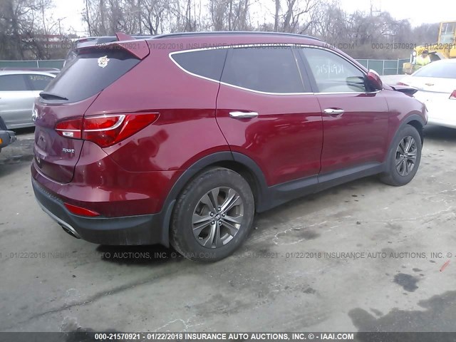 5XYZU3LB5EG148320 - 2014 HYUNDAI SANTA FE SPORT  BURGUNDY photo 4