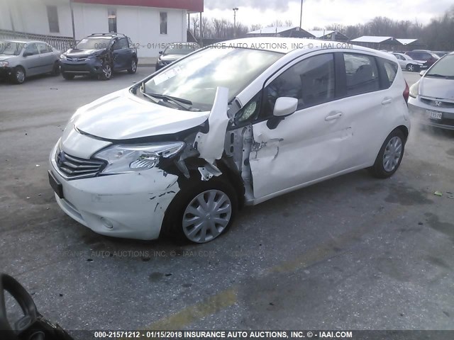 3N1CE2CP7FL385638 - 2015 NISSAN VERSA NOTE S/S PLUS/SV/SL/SR WHITE photo 2