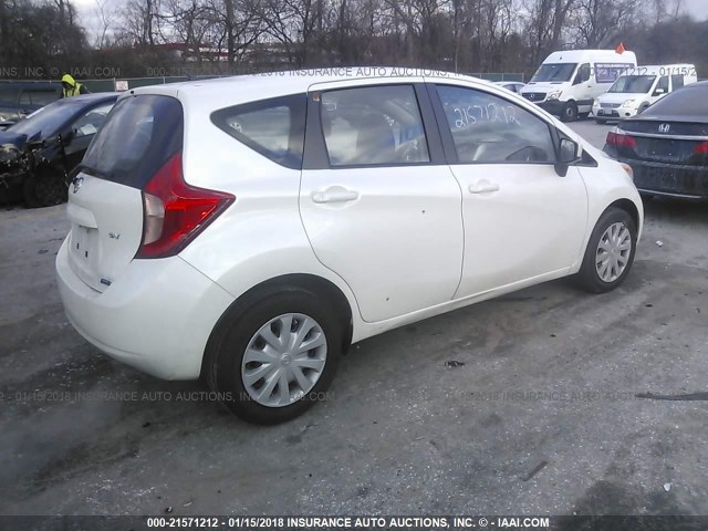 3N1CE2CP7FL385638 - 2015 NISSAN VERSA NOTE S/S PLUS/SV/SL/SR WHITE photo 4