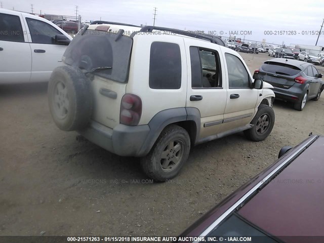 1J4GL48K17W627231 - 2007 JEEP LIBERTY SPORT WHITE photo 4