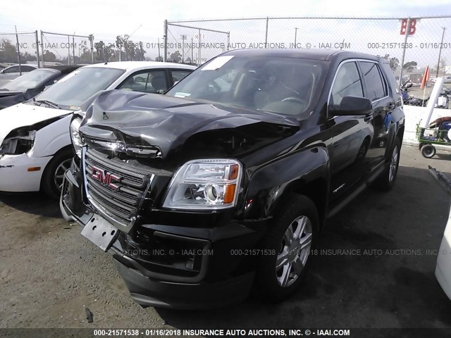 2GKALMEK9G6274719 - 2016 GMC TERRAIN SLE BLACK photo 2