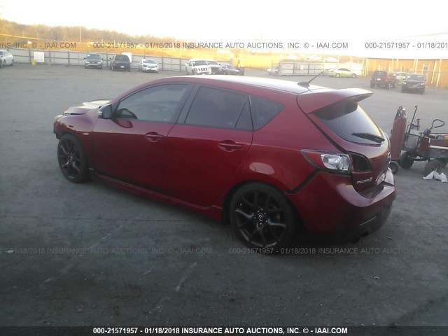JM1BL1L30D1744788 - 2013 MAZDA SPEED 3 RED photo 3