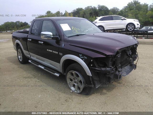 1C6RD7JT5CS215600 - 2012 DODGE RAM 1500 LARAMIE MAROON photo 1