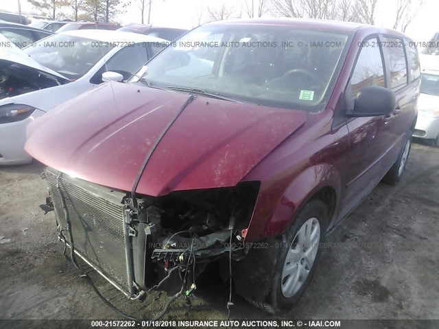 2C4RDGBG8FR711393 - 2015 DODGE GRAND CARAVAN SE MAROON photo 2