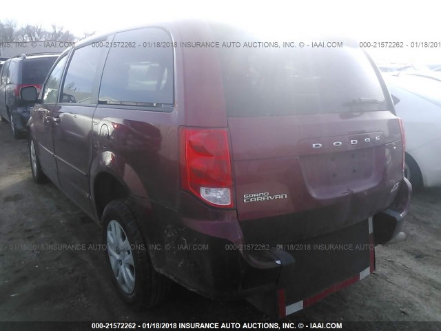 2C4RDGBG8FR711393 - 2015 DODGE GRAND CARAVAN SE MAROON photo 3