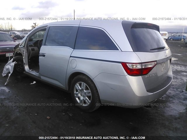 5FNRL5H2XCB054946 - 2012 HONDA ODYSSEY LX SILVER photo 3