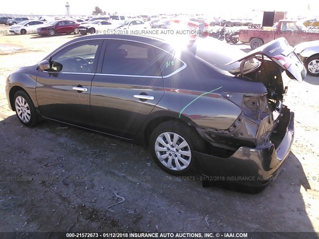 3N1AB7AP2EL671413 - 2014 NISSAN SENTRA S/SV/SR/SL GRAY photo 3