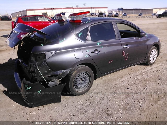 3N1AB7AP2EL671413 - 2014 NISSAN SENTRA S/SV/SR/SL GRAY photo 4