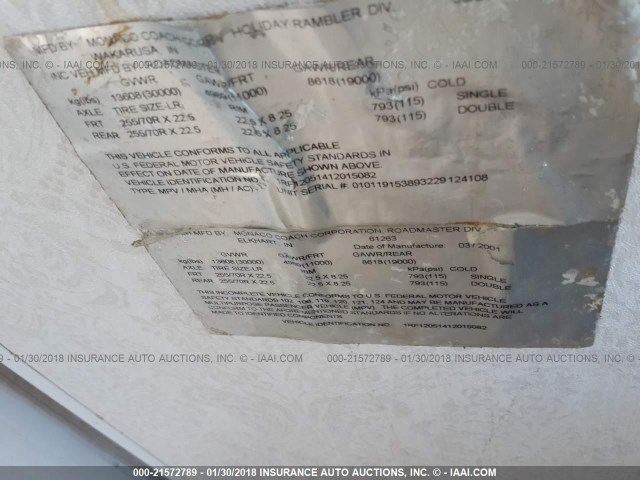 1RF12051412015082 - 2001 ROADMASTER RAIL DYANASTER ბეჟი ფოტო 9