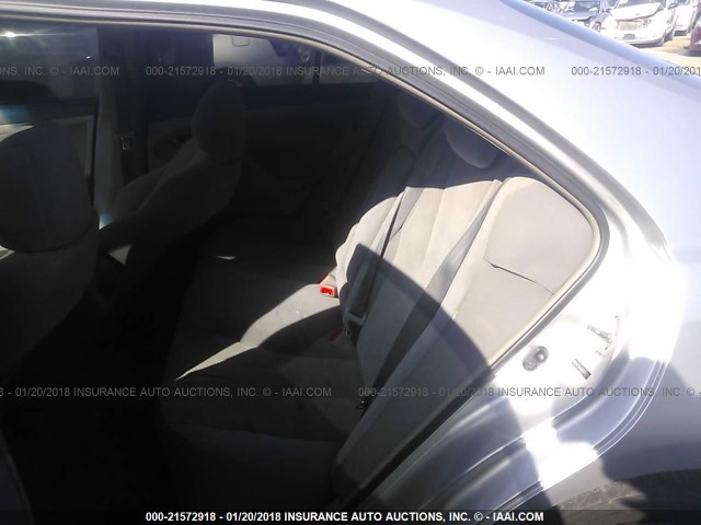 4T1BE46K58U247279 - 2008 TOYOTA CAMRY CE/LE/XLE/SE SILVER photo 8