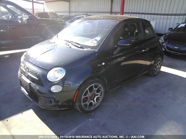 3C3CFFBR3DT663375 - 2013 FIAT 500 SPORT BLACK photo 2