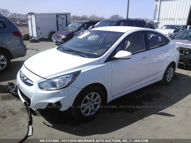 KMHCT4AE5EU674839 - 2014 HYUNDAI ACCENT GLS/GS WHITE photo 2