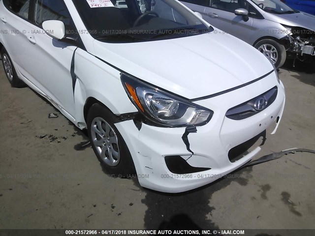 KMHCT4AE5EU674839 - 2014 HYUNDAI ACCENT GLS/GS WHITE photo 6