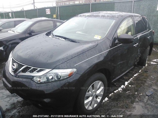 JN8AZ1MW6CW202765 - 2012 NISSAN MURANO S/SL/LE BLACK photo 2