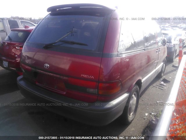 JT3AC12R2M0052785 - 1991 TOYOTA PREVIA LE RED photo 4