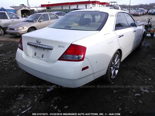 JNKAY41E94M401218 - 2004 INFINITI M45 WHITE photo 4