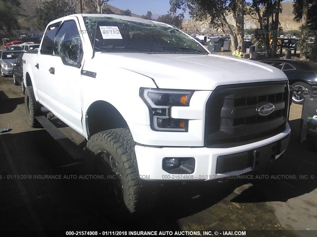 1FTEW1EF8GKD01489 - 2016 FORD F150 SUPERCREW WHITE photo 1