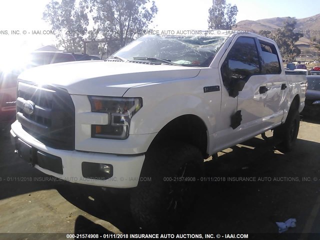 1FTEW1EF8GKD01489 - 2016 FORD F150 SUPERCREW WHITE photo 2