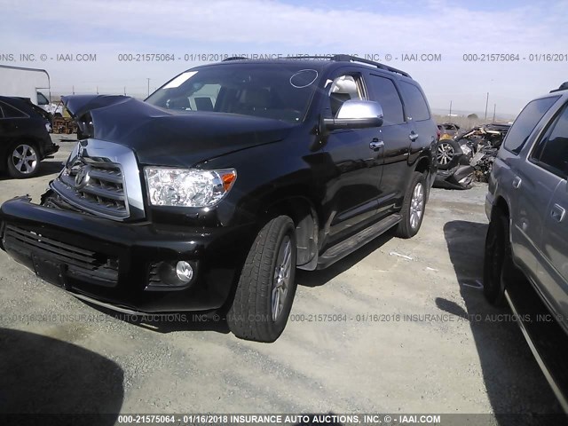 5TDDY5G16FS123684 - 2015 TOYOTA SEQUOIA PLATINUM BLACK photo 2