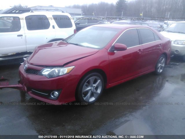 4T1BF1FK8EU869351 - 2014 TOYOTA CAMRY L/SE/LE/XLE RED photo 2