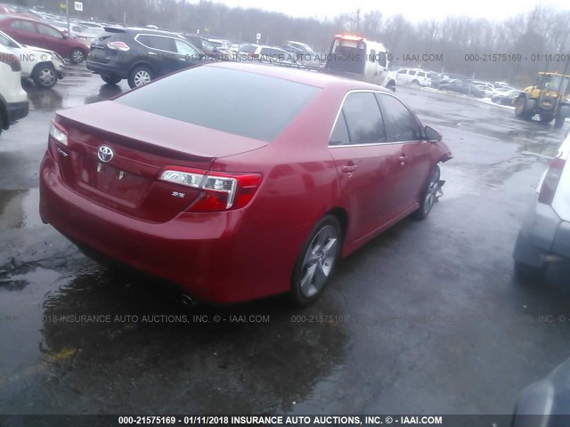 4T1BF1FK8EU869351 - 2014 TOYOTA CAMRY L/SE/LE/XLE RED photo 4