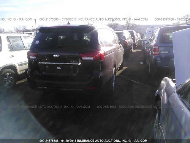 KNDMB5C18G6216389 - 2016 KIA SEDONA LX MAROON photo 4