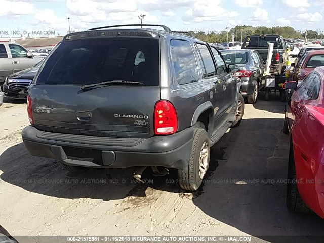 1D4HR38NX3F621180 - 2003 DODGE DURANGO SPORT GRAY photo 4