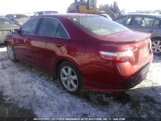 4T1BE46K18U246775 - 2008 TOYOTA CAMRY CE/LE/XLE/SE RED photo 3