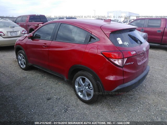 3CZRU5H36HG700291 - 2017 HONDA HR-V LX RED photo 3