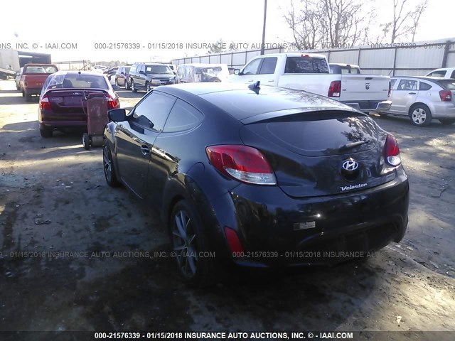 KMHTC6AD1FU237327 - 2015 HYUNDAI VELOSTER BLACK photo 3