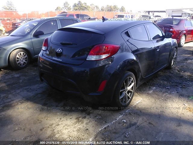 KMHTC6AD1FU237327 - 2015 HYUNDAI VELOSTER BLACK photo 4