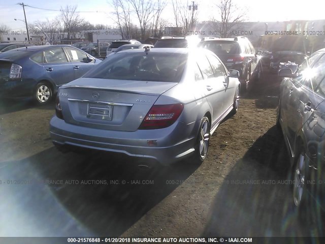 WDDGF8AB4DR246732 - 2013 MERCEDES-BENZ C 300 4MATIC Light Blue photo 4