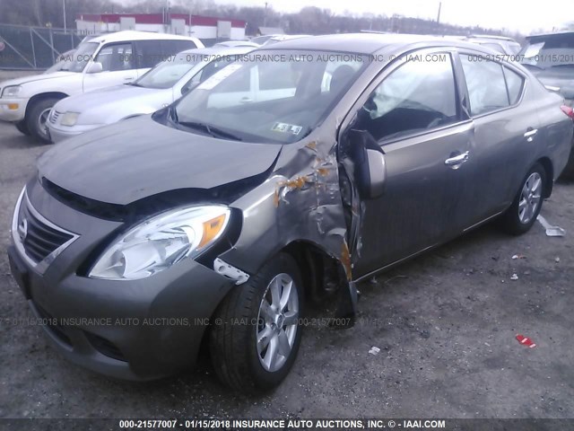 3N1CN7AP3EL823005 - 2014 NISSAN VERSA S/S PLUS/SV/SL GRAY photo 2