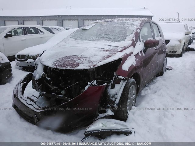 3N1CE2CP5FL396623 - 2015 NISSAN VERSA NOTE S/S PLUS/SV/SL/SR RED photo 2
