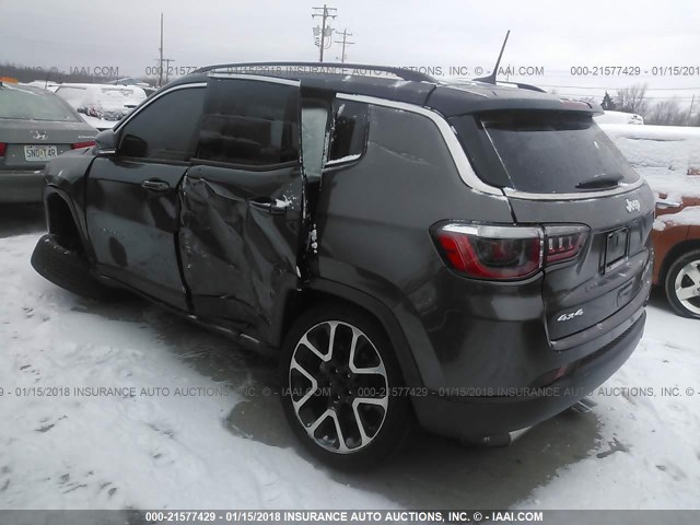 3C4NJDCB1HT689388 - 2017 JEEP COMPASS LIMITED GRAY photo 3