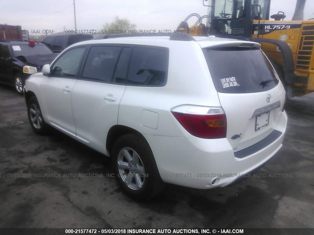 5TDJK3EHXAS010810 - 2010 TOYOTA HIGHLANDER SE WHITE photo 3