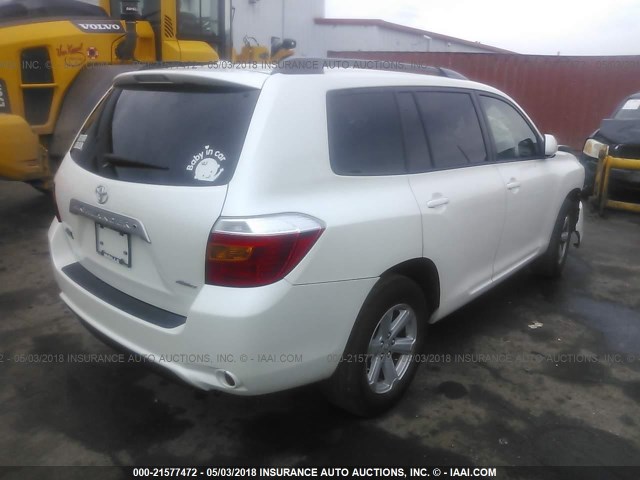 5TDJK3EHXAS010810 - 2010 TOYOTA HIGHLANDER SE WHITE photo 4