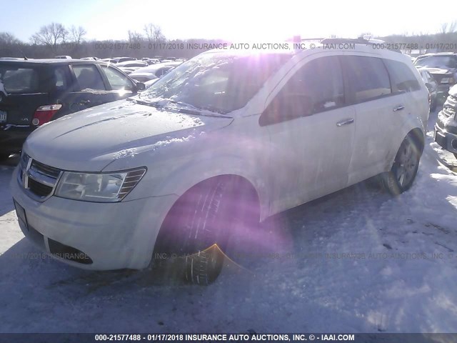 3D4GH57V79T513917 - 2009 DODGE JOURNEY SXT WHITE photo 2