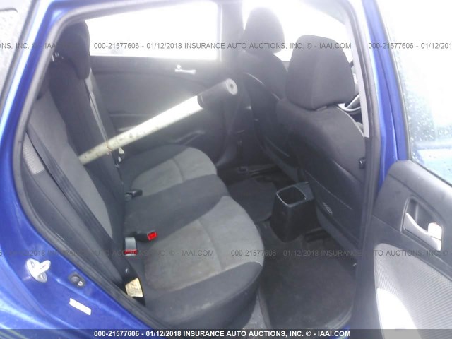 KMHCT5AE1CU016972 - 2012 HYUNDAI ACCENT GLS/GS BLUE photo 8