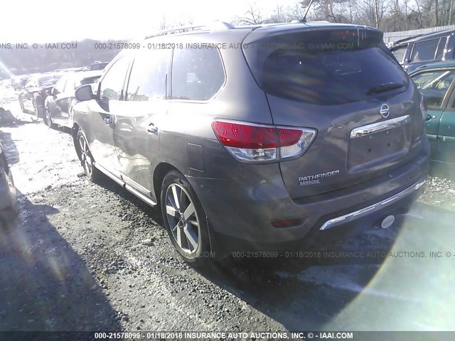 5N1AR2MM6EC721377 - 2014 NISSAN PATHFINDER S/SV/SL/PLATINUM BROWN photo 3