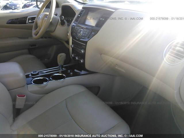 5N1AR2MM6EC721377 - 2014 NISSAN PATHFINDER S/SV/SL/PLATINUM BROWN photo 5