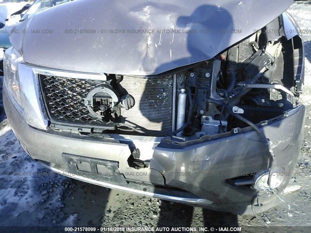 5N1AR2MM6EC721377 - 2014 NISSAN PATHFINDER S/SV/SL/PLATINUM BROWN photo 6