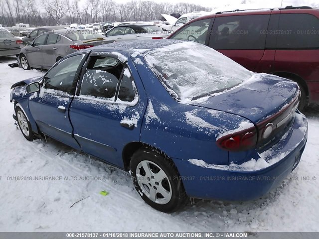 1G1JF52F437251240 - 2003 CHEVROLET CAVALIER LS BLUE photo 3