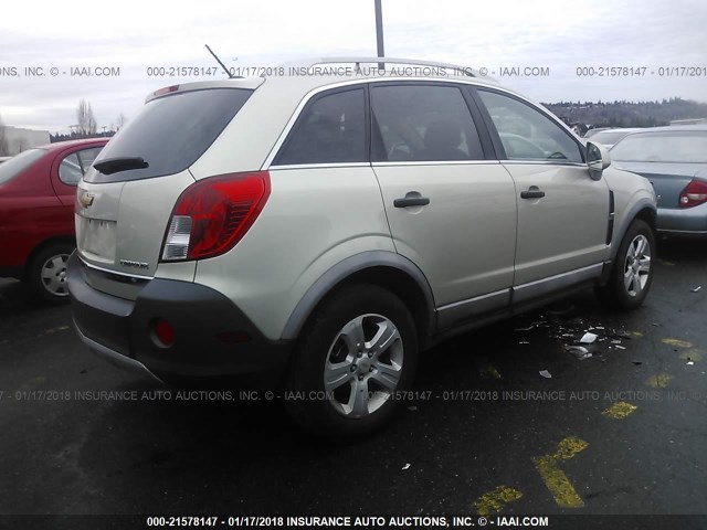 3GNAL2EK8ES593535 - 2014 CHEVROLET CAPTIVA LS BEIGE photo 4