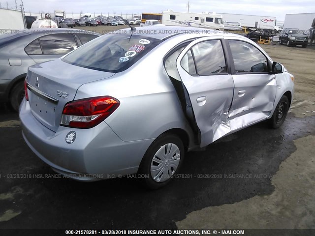 ML32F3FJ1HH003224 - 2017 MITSUBISHI MIRAGE G4 ES ვერცხლისფერი ფოტო 4