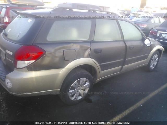 4S4BP60C087342547 - 2008 SUBARU OUTBACK Dark Brown photo 4