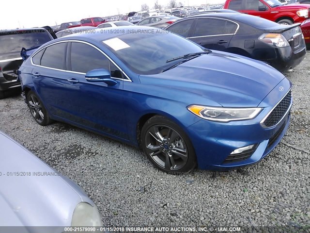 3FA6P0VP5HR178984 - 2017 FORD FUSION SPORT BLUE photo 1